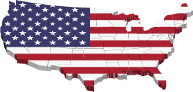 America 3d Map Flag